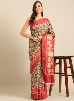 Cotton Multi Colour Casual Wear Printed Saree